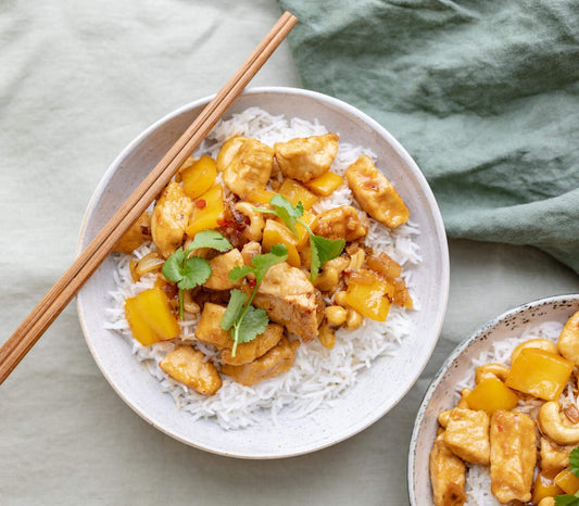 Homemade China Box with cashew chicken and homemade sweet & sour sauce