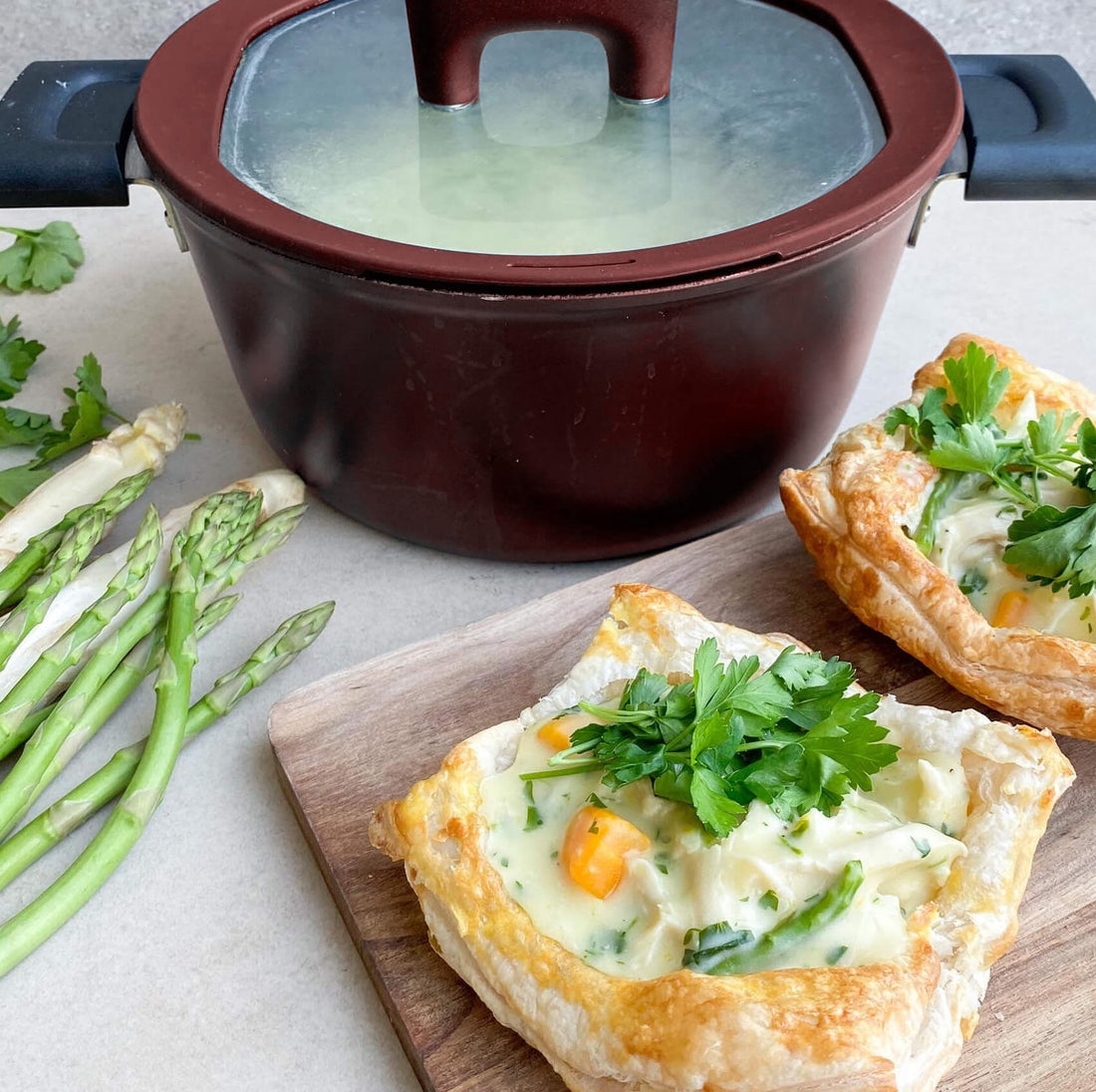 Danish Tartlets with Creamy Chicken Asparagus Filling (Tarteletter) Recipe