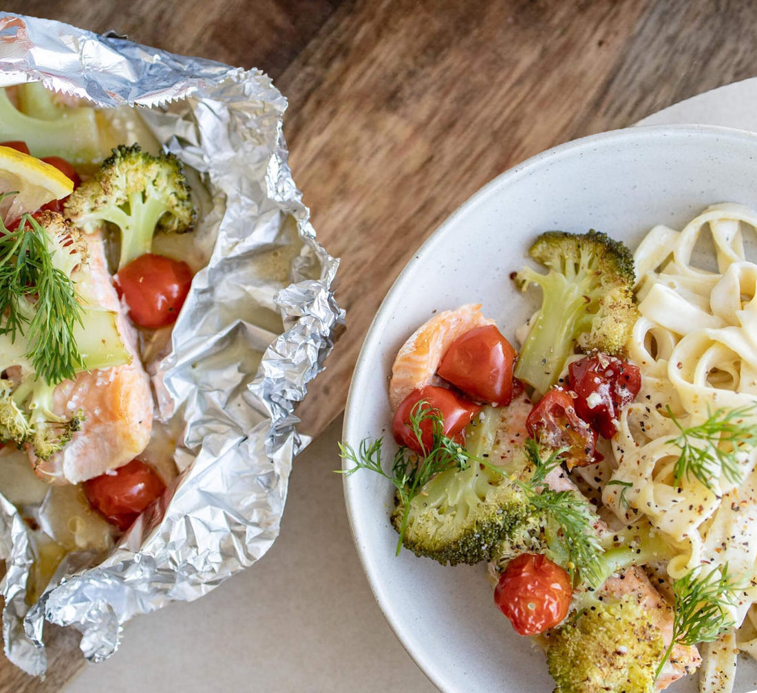 Easy Salmon and Veggies in Tin Foil Packs Recipe