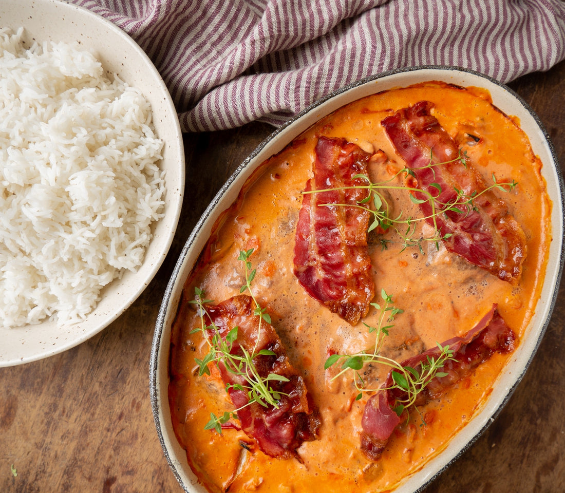 Hamburger Steaks in Savory Cream Cheese Sauce Recipe