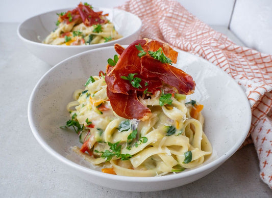 One Pot Pasta with Crispy Serrano Ham Recipe