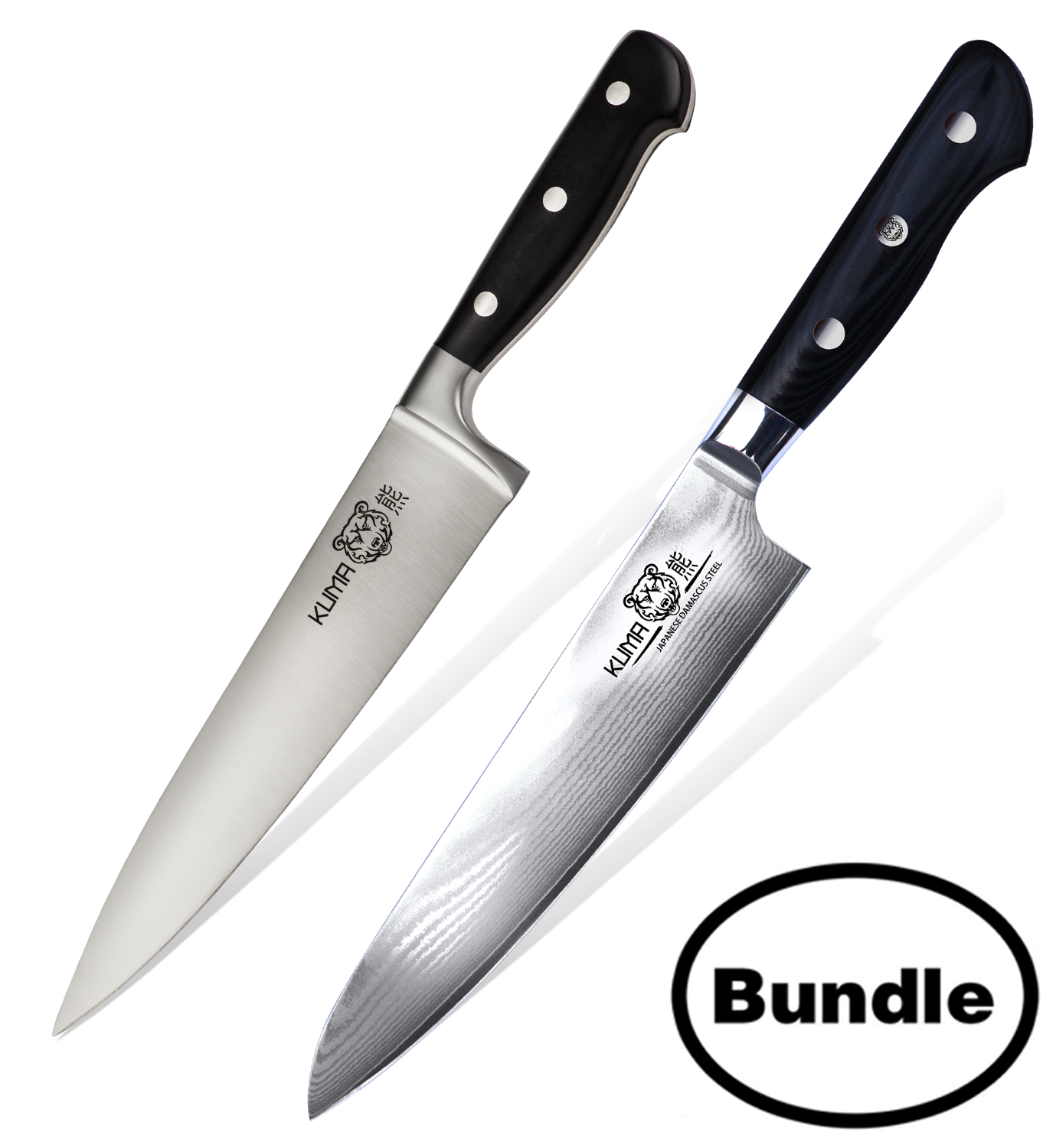 KUMA Chef Knife Set [Bundle] – Razor Sharp 8" - Japanese AUS10 + Stainless Steel