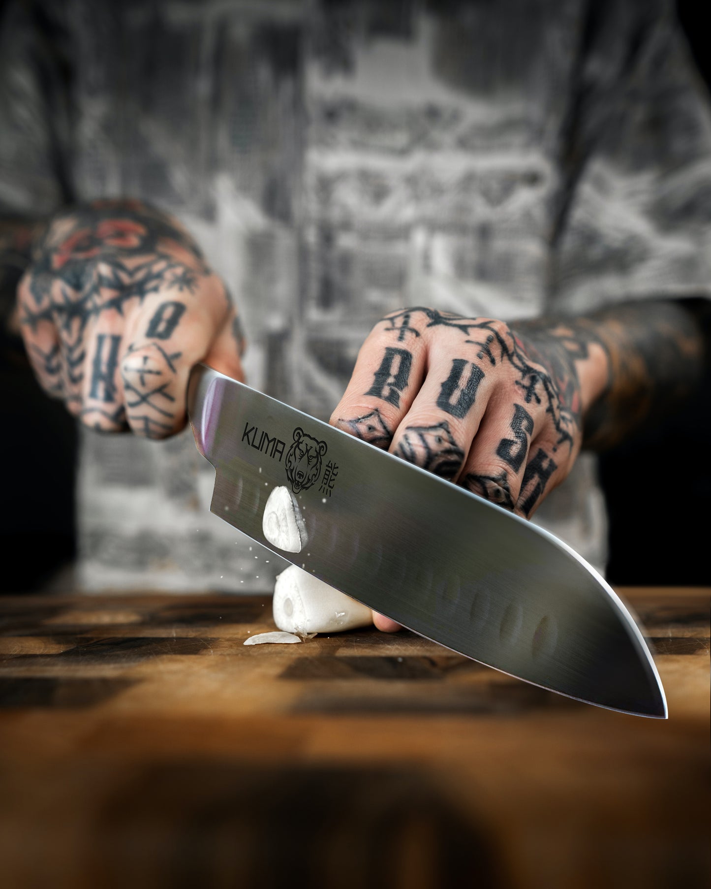 KUMA Santoku Kitchen Knife - Classic Series - 7" Japanese Style Chef's Knife for Fish, Meat, and Vegetables