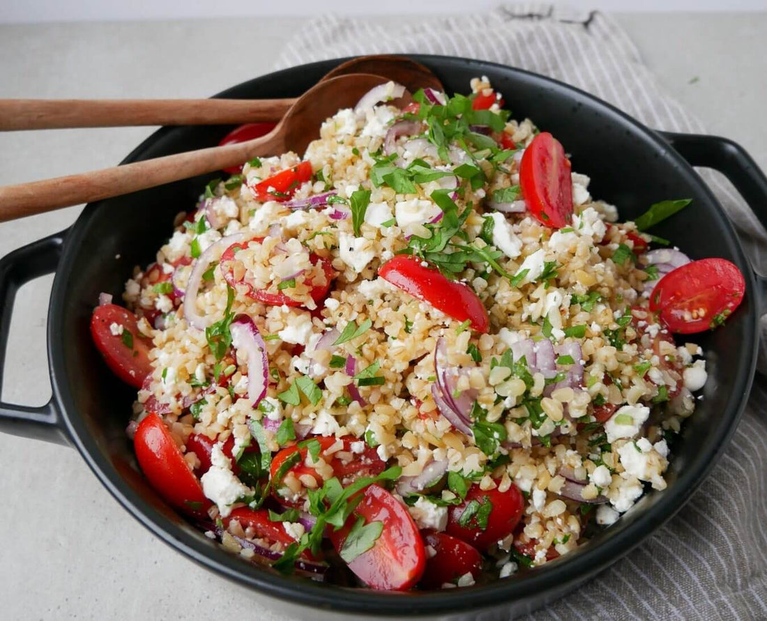 Easy Bulgur Salad with Cherry Tomatoes and Feta Recipe