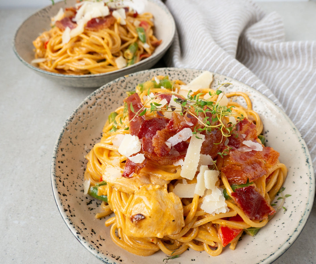 Creamy Spaghetti with Chicken and Bacon Recipe