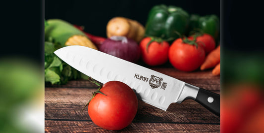 Santoku kitchen knives are highly versatile and are perfect for many tasks, including slicing tomatoes
