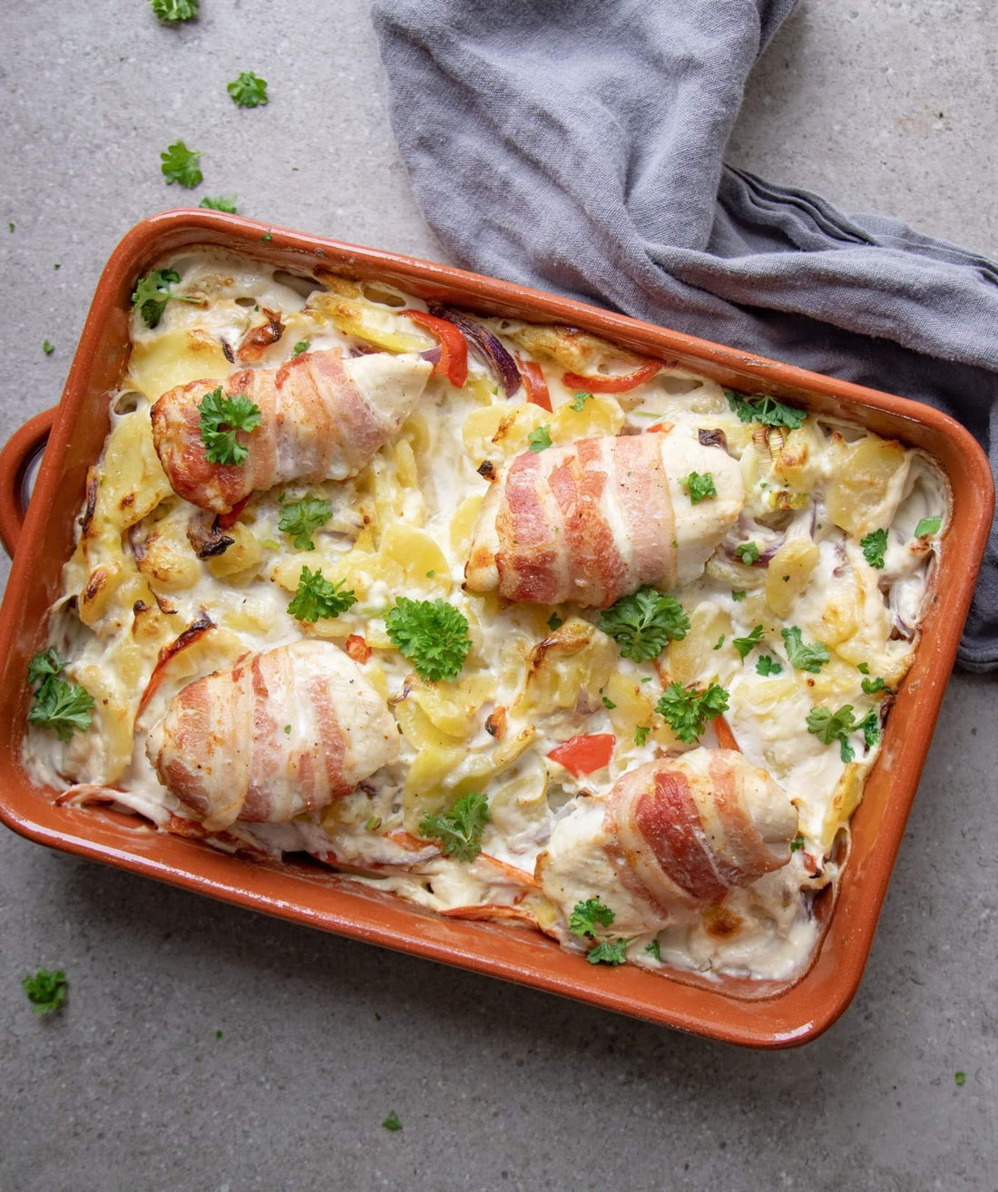 Easy dinner inspiration with chicken for a one-pot casserole with scalloped potatoes