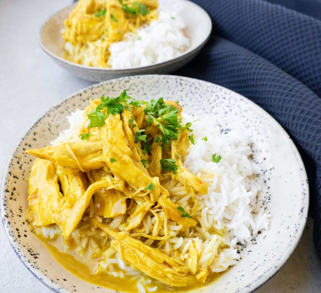 One Pot Pulled Chicken and Curry with Rice Recipe