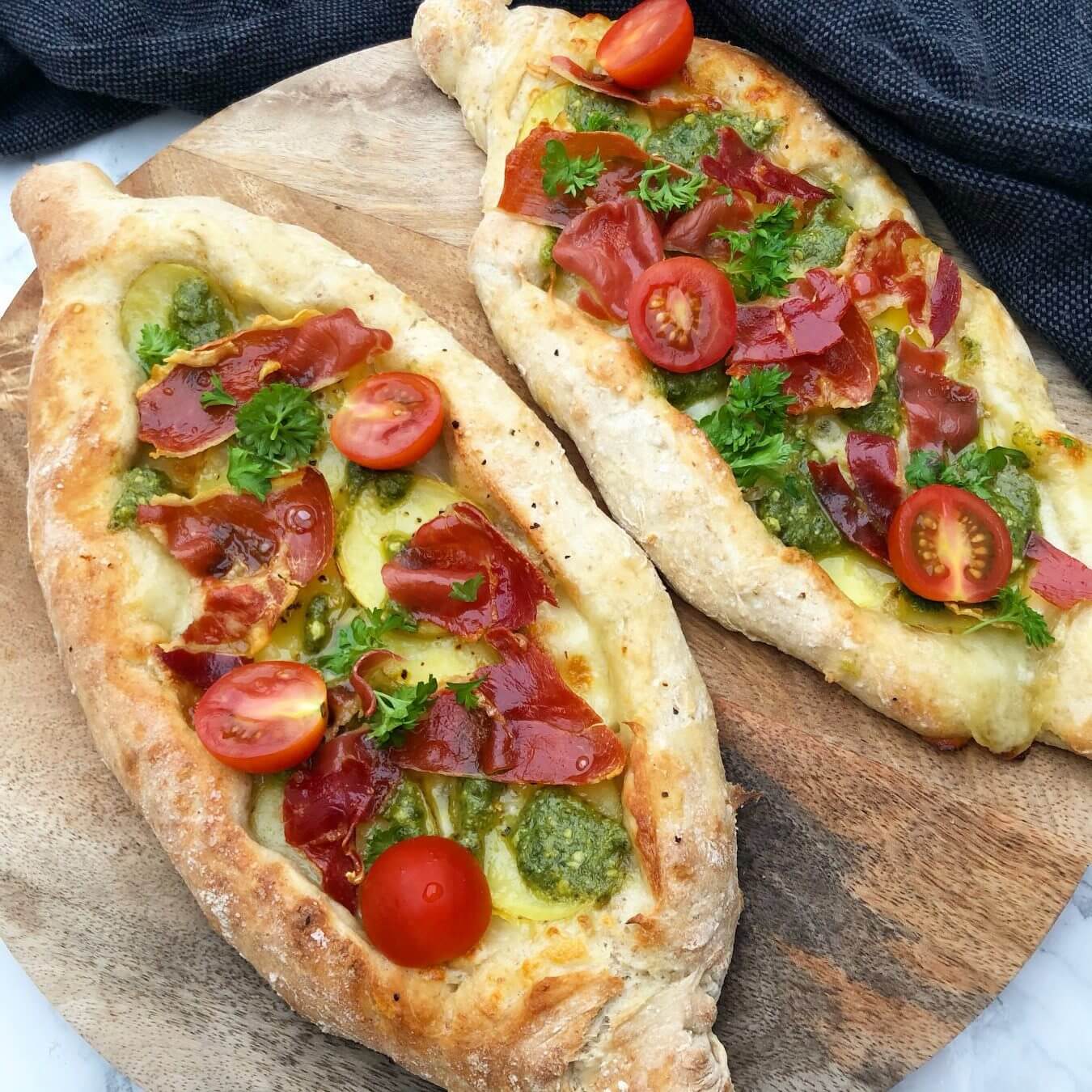 Greek Peinirli With Potato And Pesto Recipe KUMA Knives Greek Peinirli With Potato And Pesto Recipe KUMA Knives