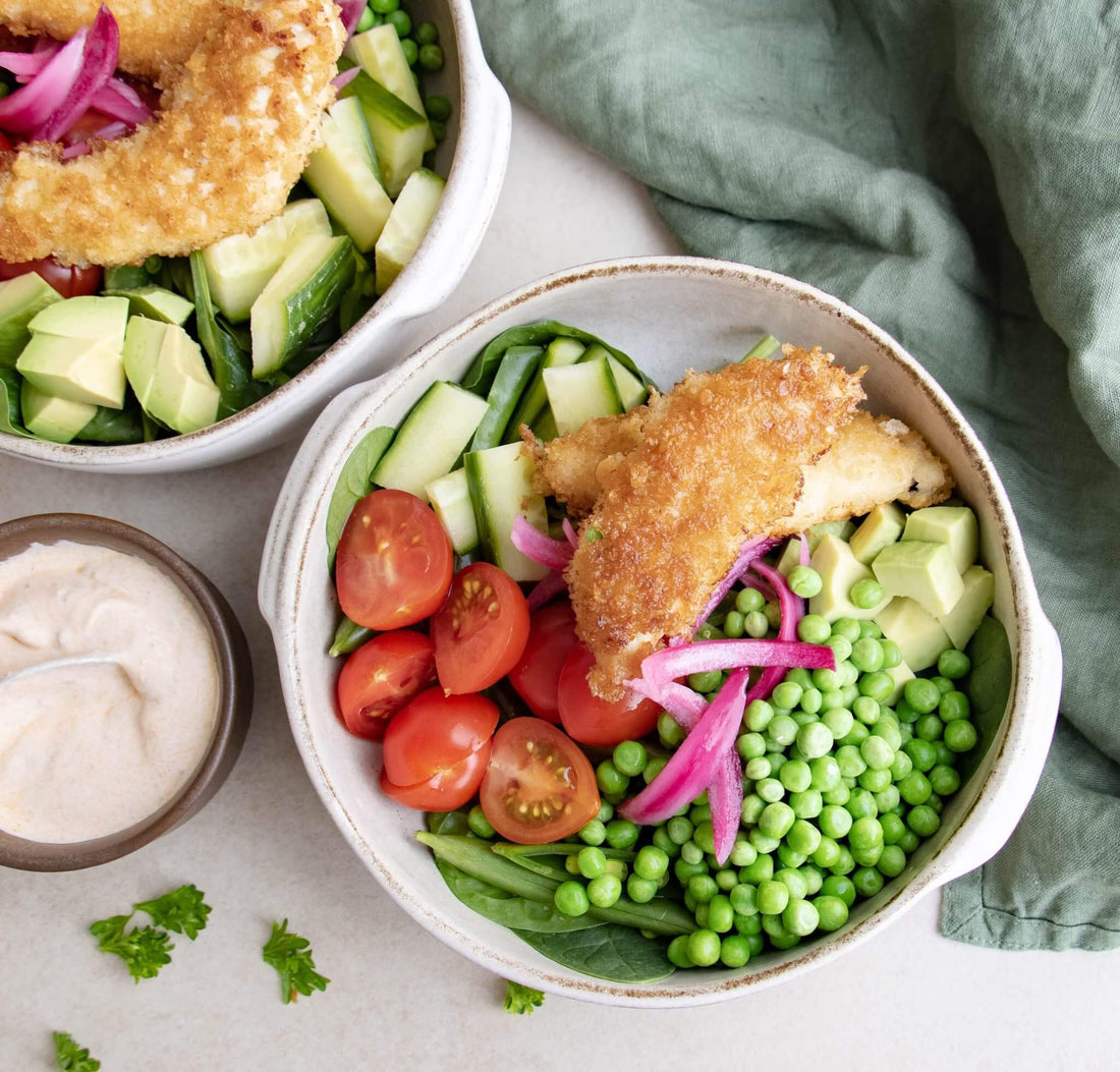 Salad Bowls with Crispy Panko Chicken Recipe