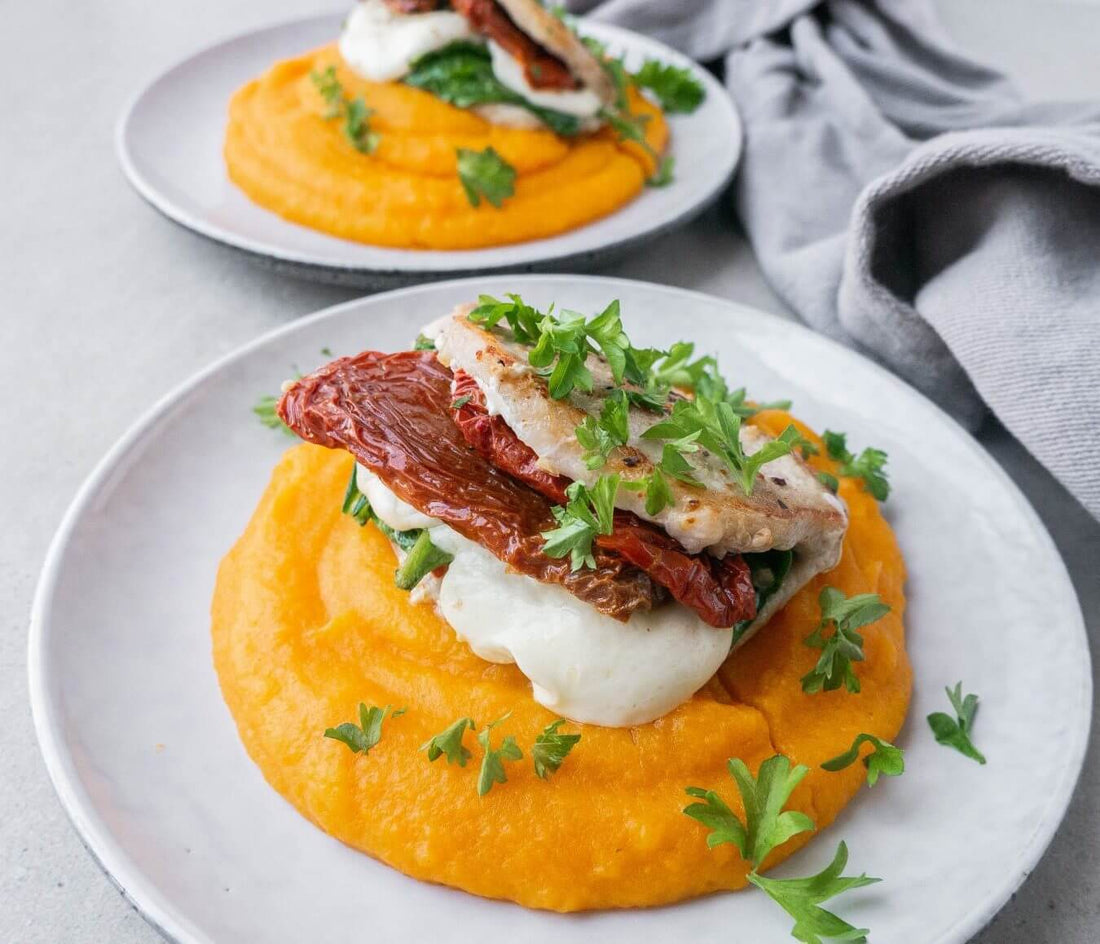 Stuffed Pork Chops with Carrot-Potato Mash Recipe