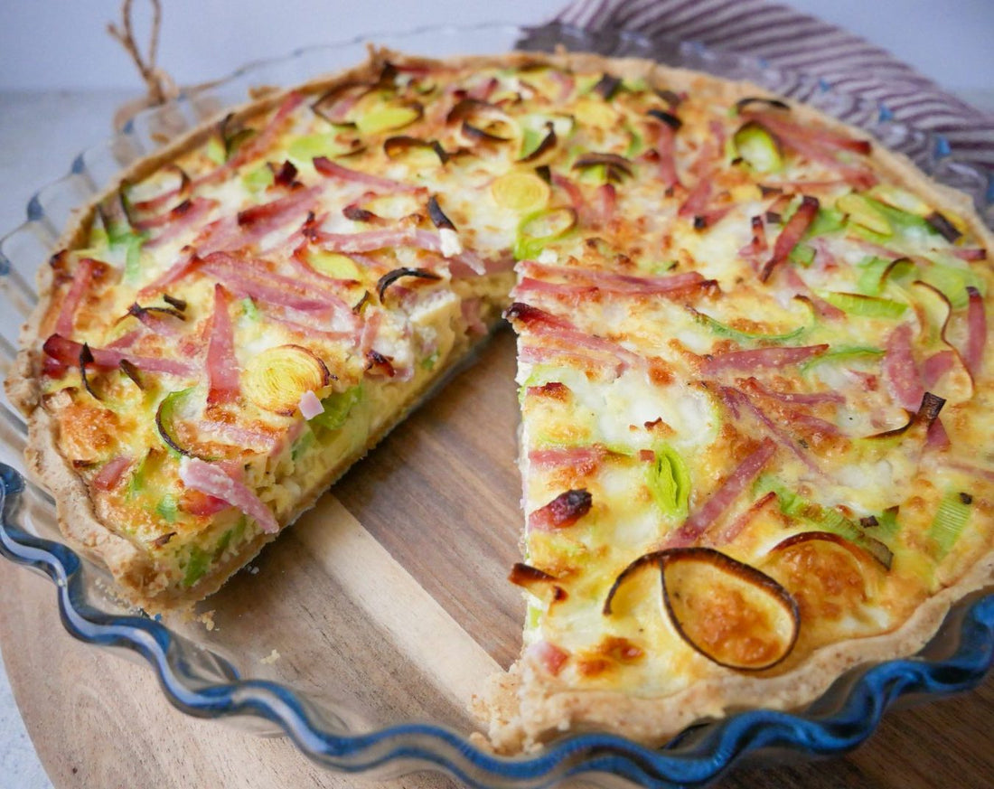 Leek Pie with Cottage Cheese and Ham Recipe
