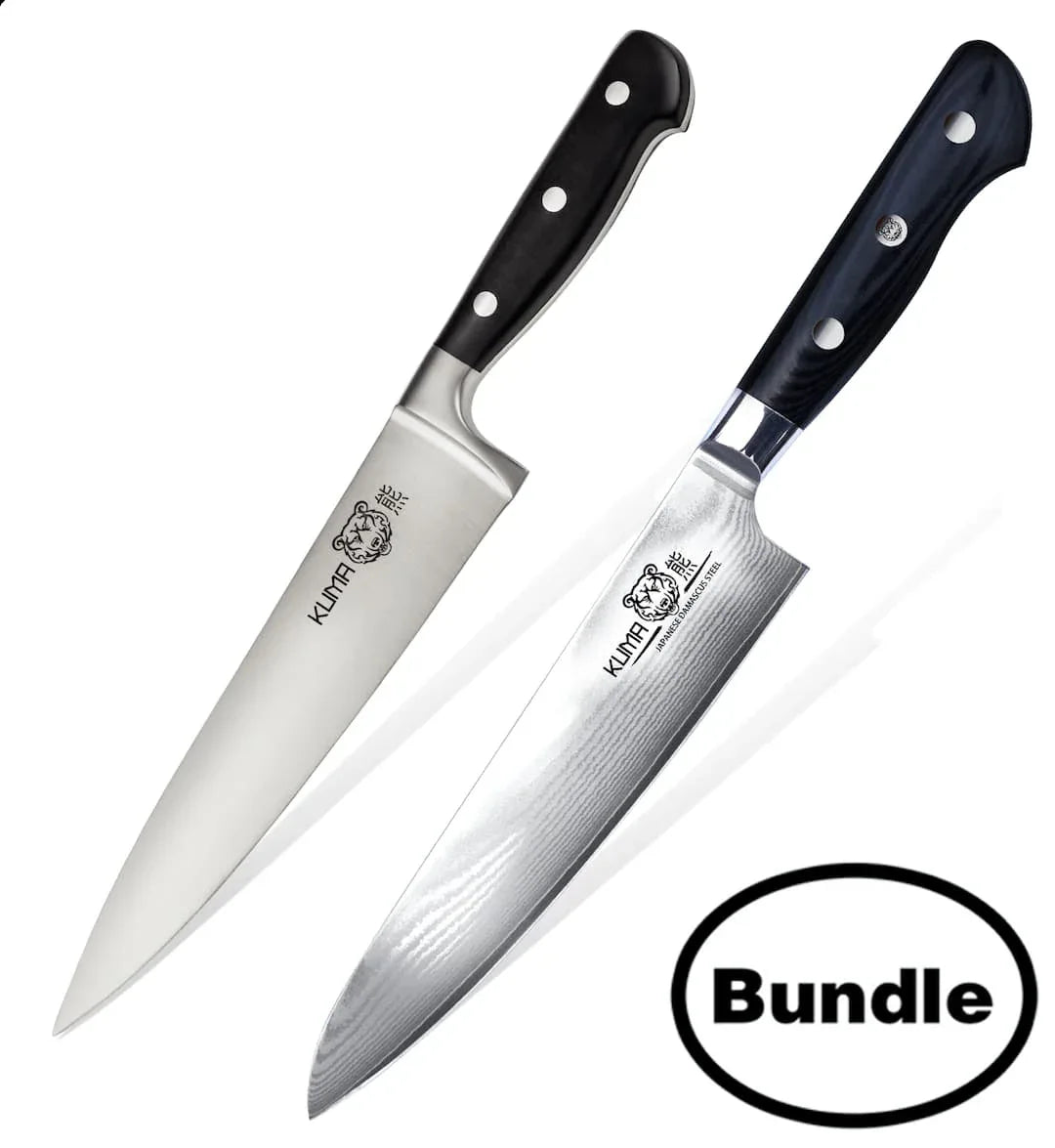 KUMA Chef Knife Set [Bundle] – Razor Sharp 8" - Japanese AUS10 + Stainless Steel