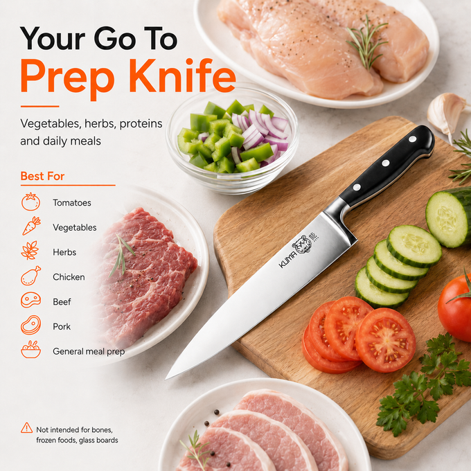 KUMA Chef Knife for vegetables, herbs, fruit and boneless meats