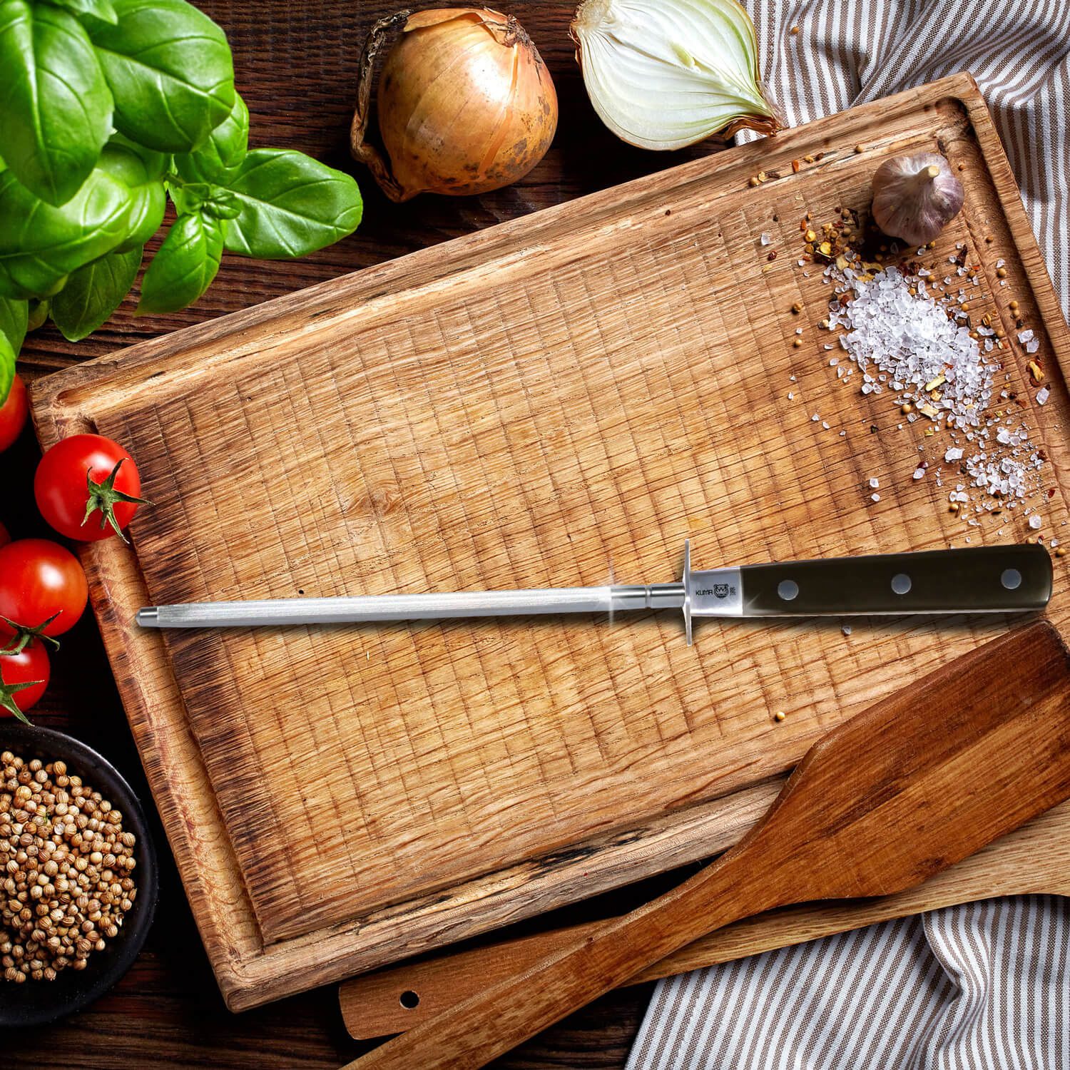 Professional Knife Sharpener Rod Honing Steel Chef Kitchen Knives