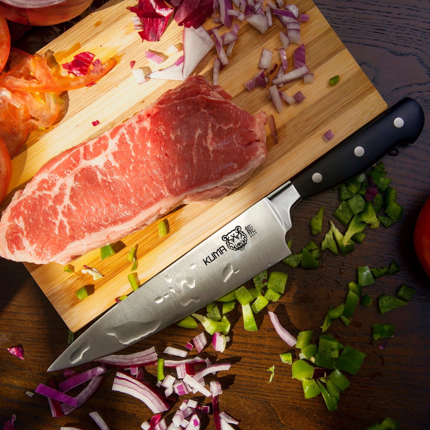 KUMA Multi Purpose Chef Knife Classic: Pro Bolster Edition 8" - Razor Sharp Out Of The Box