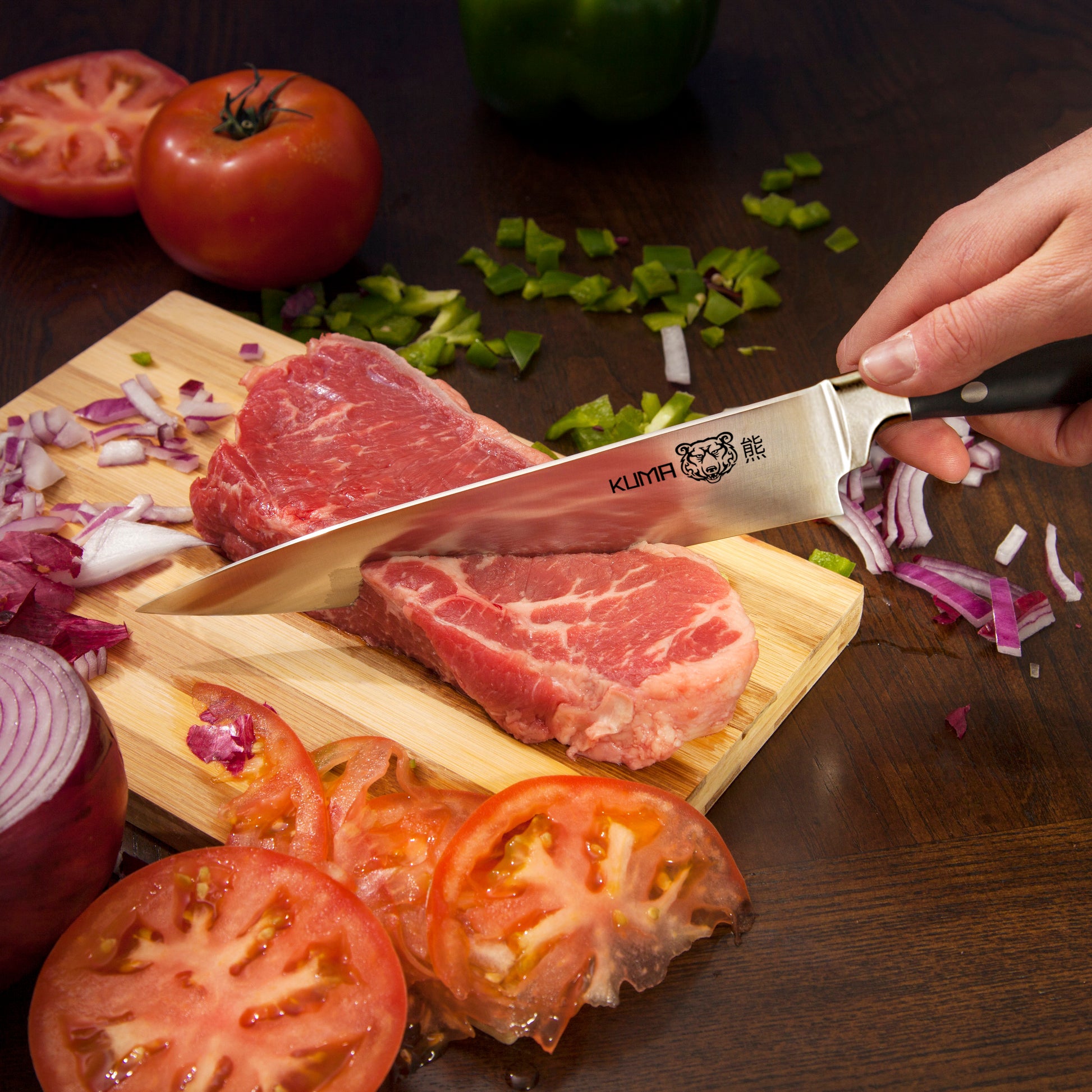 KUMA Kitchen Knife Sharpener - USER FRIENDLY - 8 Inch Steel Honing Rod for  Sharpening your Chef's Knife, Carving Knife, Chopping Knives, And More! 