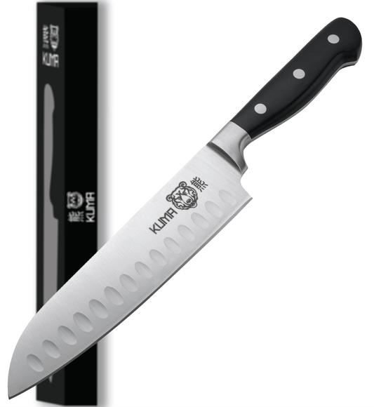 KUMA Santoku Kitchen Knife - Classic Series - 7" Japanese Style Chef's Knife for Fish, Meat, and Vegetables