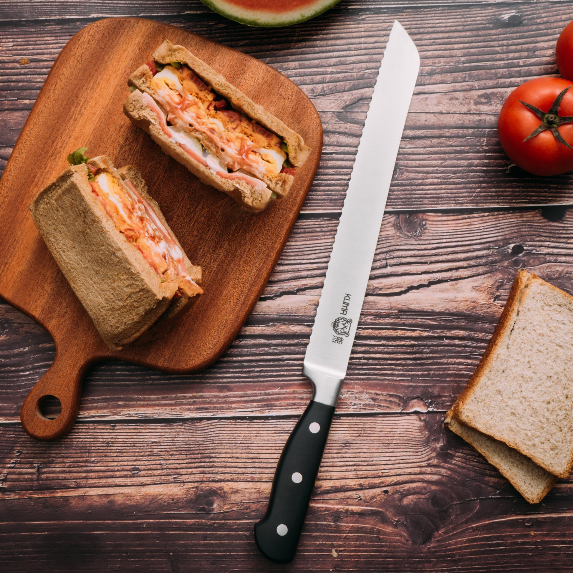 Wooden Serrated Bread Knife Cake Cutting Knife Multi-Purpose