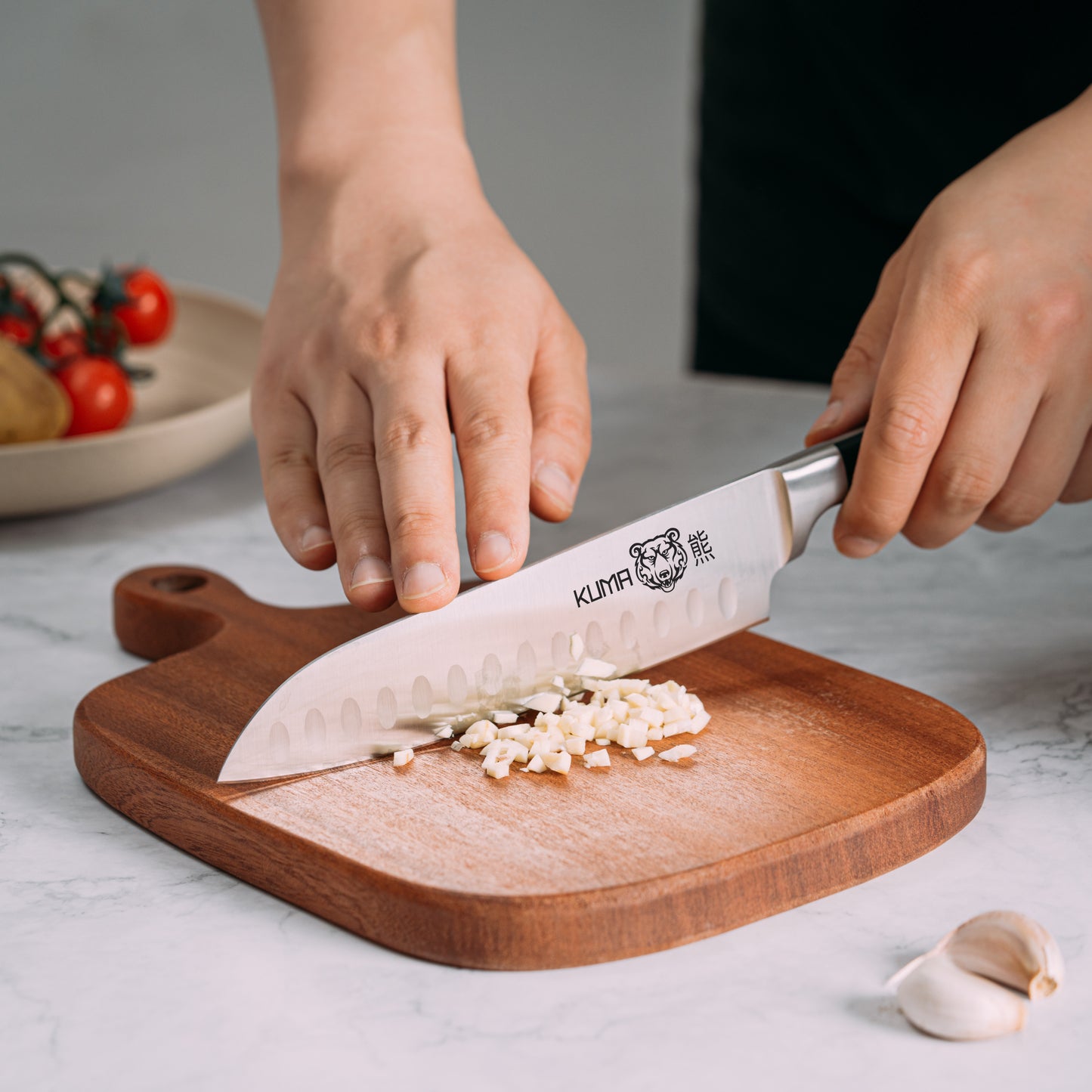 KUMA Santoku Kitchen Knife - Classic Series - 7" Japanese Style Chef's Knife for Fish, Meat, and Vegetables