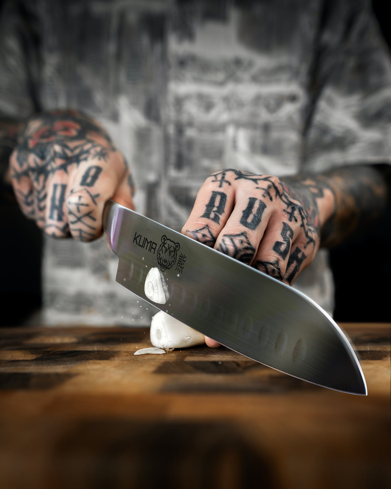 KUMA Santoku Kitchen Knife - Classic Series - 7 Japanese Style Chef's  Knife for Fish, Meat, and Vegetables